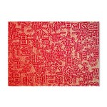 Chinese Hieroglyphs Patterns, Chinese Ornaments, Red Chinese Crystal Sticker (A4)