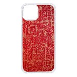 Chinese Hieroglyphs Patterns, Chinese Ornaments, Red Chinese iPhone 14 TPU UV Print Case
