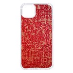 Chinese Hieroglyphs Patterns, Chinese Ornaments, Red Chinese iPhone 14 Plus TPU UV Print Case