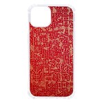 Chinese Hieroglyphs Patterns, Chinese Ornaments, Red Chinese iPhone 13 TPU UV Print Case