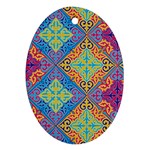 Colorful Floral Ornament, Floral Patterns Ornament (Oval)
