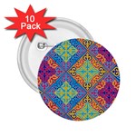 Colorful Floral Ornament, Floral Patterns 2.25  Buttons (10 pack) 