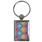 Colorful Floral Ornament, Floral Patterns Key Chain (Rectangle)