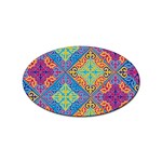 Colorful Floral Ornament, Floral Patterns Sticker Oval (100 pack)