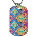 Colorful Floral Ornament, Floral Patterns Dog Tag (Two Sides)