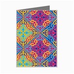 Colorful Floral Ornament, Floral Patterns Mini Greeting Card