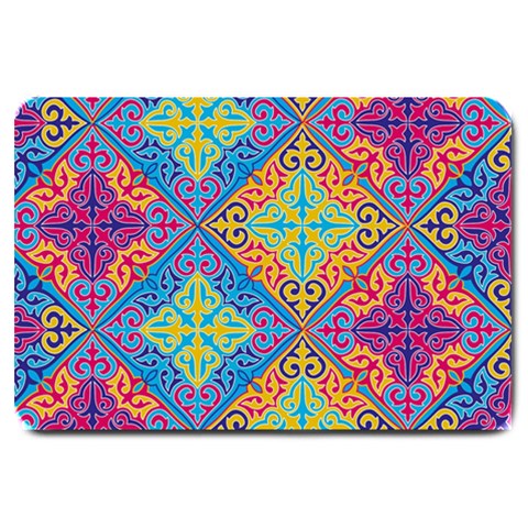 Colorful Floral Ornament, Floral Patterns Large Doormat from ZippyPress 30 x20  Door Mat