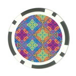 Colorful Floral Ornament, Floral Patterns Poker Chip Card Guard