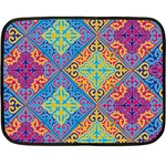 Colorful Floral Ornament, Floral Patterns Two Sides Fleece Blanket (Mini)