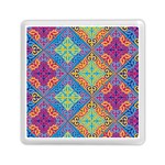 Colorful Floral Ornament, Floral Patterns Memory Card Reader (Square)