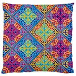Colorful Floral Ornament, Floral Patterns Large Cushion Case (Two Sides)