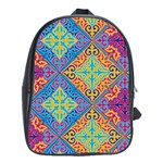 Colorful Floral Ornament, Floral Patterns School Bag (XL)