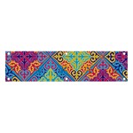Colorful Floral Ornament, Floral Patterns Banner and Sign 4  x 1 