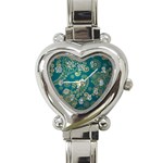 European Pattern, Blue, Desenho, Retro, Style Heart Italian Charm Watch