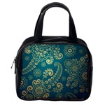 European Pattern, Blue, Desenho, Retro, Style Classic Handbag (One Side)