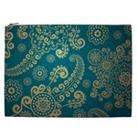 European Pattern, Blue, Desenho, Retro, Style Cosmetic Bag (XXL)