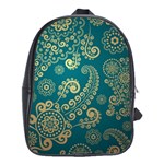 European Pattern, Blue, Desenho, Retro, Style School Bag (XL)