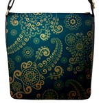 European Pattern, Blue, Desenho, Retro, Style Flap Closure Messenger Bag (S)