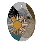 Boho Background Leaves Botanical Ornamental Pattern Seamless Decorative Design Wallpaper Nature Draw Ornament (Oval)