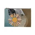Boho Background Leaves Botanical Ornamental Pattern Seamless Decorative Design Wallpaper Nature Draw Cosmetic Bag (Large)