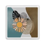 Boho Background Leaves Botanical Ornamental Pattern Seamless Decorative Design Wallpaper Nature Draw Memory Card Reader (Square)