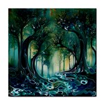 Trees Forest Mystical Forest Background Landscape Nature Tile Coaster