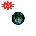 Trees Forest Mystical Forest Background Landscape Nature 1  Mini Buttons (10 pack) 