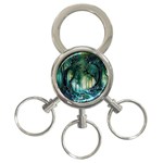 Trees Forest Mystical Forest Background Landscape Nature 3-Ring Key Chain