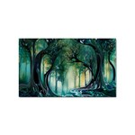 Trees Forest Mystical Forest Background Landscape Nature Sticker Rectangular (10 pack)