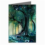 Trees Forest Mystical Forest Background Landscape Nature Greeting Card