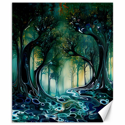 Trees Forest Mystical Forest Background Landscape Nature Canvas 8  x 10  from ZippyPress 8.15 x9.66  Canvas - 1