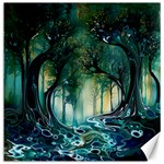 Trees Forest Mystical Forest Background Landscape Nature Canvas 12  x 12 
