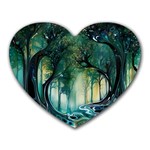 Trees Forest Mystical Forest Background Landscape Nature Heart Mousepad