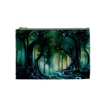 Trees Forest Mystical Forest Background Landscape Nature Cosmetic Bag (Medium)