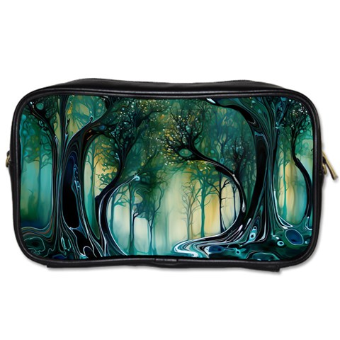 Trees Forest Mystical Forest Background Landscape Nature Toiletries Bag (One Side) from ZippyPress Front