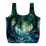 Trees Forest Mystical Forest Background Landscape Nature Full Print Recycle Bag (L)