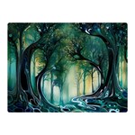 Trees Forest Mystical Forest Background Landscape Nature Two Sides Premium Plush Fleece Blanket (Mini)
