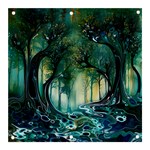 Trees Forest Mystical Forest Background Landscape Nature Banner and Sign 3  x 3 
