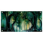 Trees Forest Mystical Forest Background Landscape Nature Banner and Sign 4  x 2 