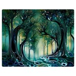 Trees Forest Mystical Forest Background Landscape Nature Premium Plush Fleece Blanket (Medium)