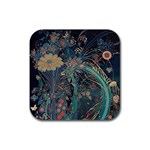Flowers Trees Forest Mystical Forest Nature Junk Journal Scrapbooking Background Landscape Rubber Coaster (Square)