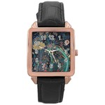 Flowers Trees Forest Mystical Forest Nature Junk Journal Scrapbooking Background Landscape Rose Gold Leather Watch 