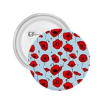 Poppies Flowers Red Seamless Pattern 2.25  Buttons