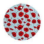 Poppies Flowers Red Seamless Pattern Ornament (Round)
