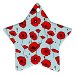 Poppies Flowers Red Seamless Pattern Ornament (Star)