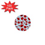 Poppies Flowers Red Seamless Pattern 1  Mini Buttons (100 pack) 