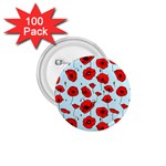 Poppies Flowers Red Seamless Pattern 1.75  Buttons (100 pack) 