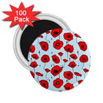 Poppies Flowers Red Seamless Pattern 2.25  Magnets (100 pack) 