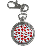 Poppies Flowers Red Seamless Pattern Key Chain Watches