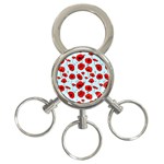 Poppies Flowers Red Seamless Pattern 3-Ring Key Chain